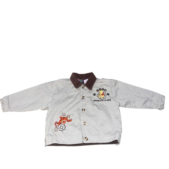 RARE🍯Vintage Winnie the Pooh 100 Acre Collection Embroidered Khaki Jacket 24 mon - Picture 3 of 6